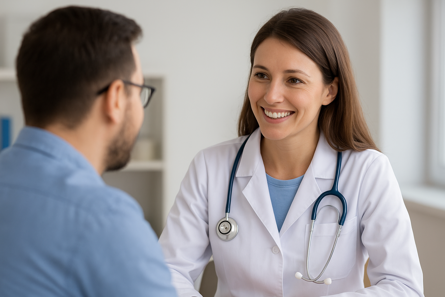 Healthcare professional with patient